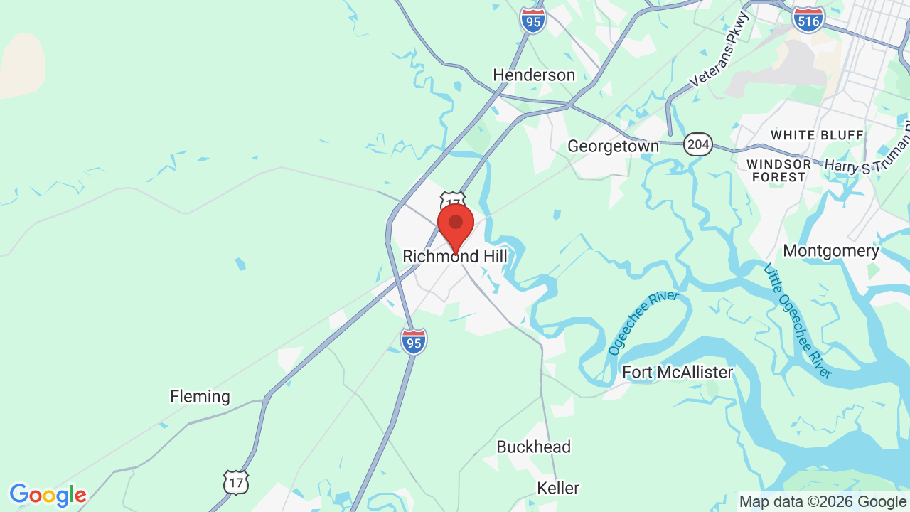 Map of Richmond Hill, GA — J&J Septic Waste Services LLC service area