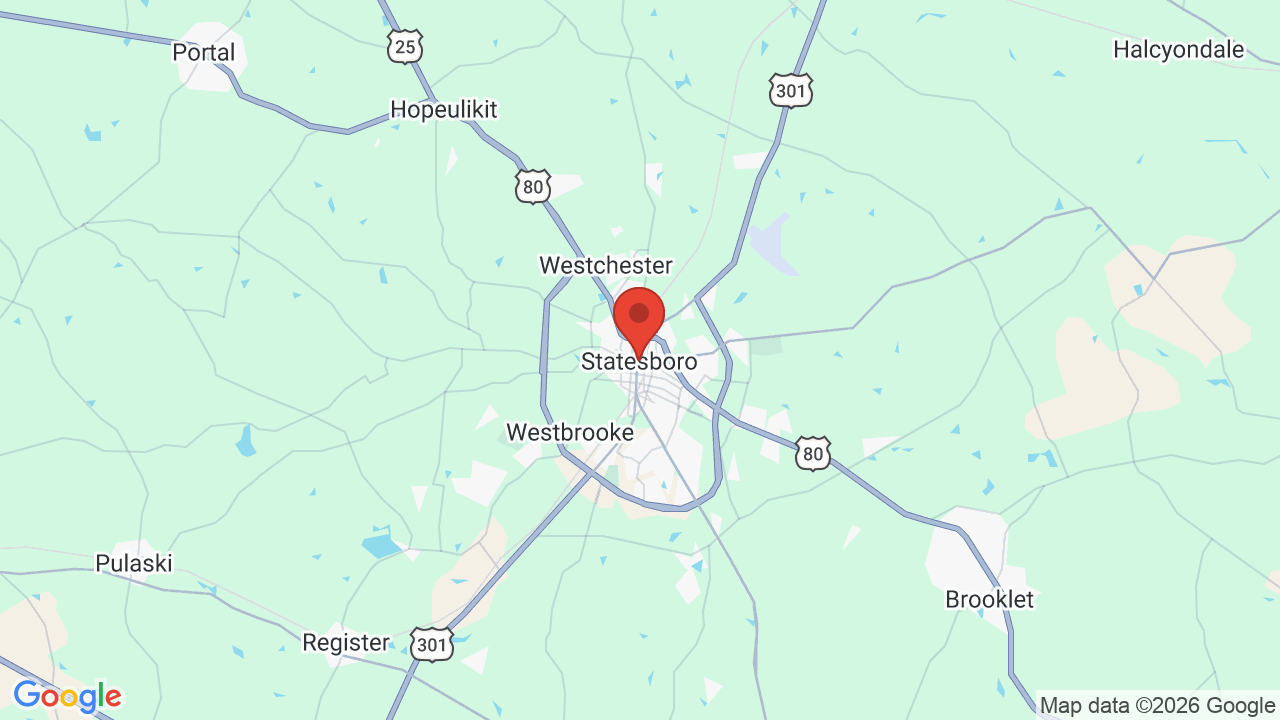 Map of Statesboro, GA — J&J Septic Waste Services LLC service area
